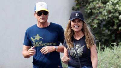 Longtime Friends Rob Lowe & Maria Shriver Spotted On a Walk in Montecito - www.justjared.com