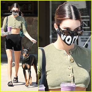 Kendall Jenner Wears 'Vote' Face Mask During A Juice Run - www.justjared.com - Los Angeles