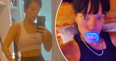 Newlywed Lily Allen shows off her incredible abs in a crop top - www.msn.com - Britain - USA - city Sin