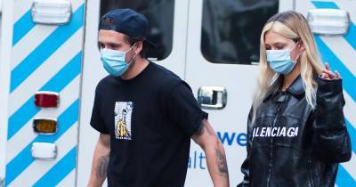 Brooklyn Beckham and fiancée Nicola Peltz look loved-up as they walk hand-in-hand while sporting masks - www.ok.co.uk - New York