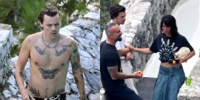 Harry Styles Shows Off His Shirtless Body & Gets Close With a Mystery Woman in Italy - www.justjared.com - Italy