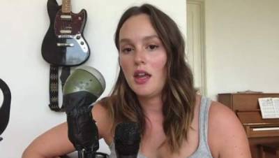 Leighton Meester Sings 'Edelweiss' & Asks Fans to Join Her in Voting Out Trump (Video) - www.justjared.com