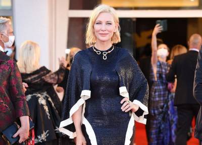 Sustainable Cate brings monochrome glamour to the opening night of the 77th Venice Film Festival - evoke.ie