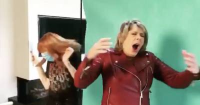 Ruth Langsford screams as photographer drenches her with water during photoshoot - www.ok.co.uk
