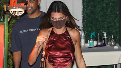 Kendall Jenner Rocks Red Satin Two-Piece During Dinner Date With Devin Booker - hollywoodlife.com - Santa Monica
