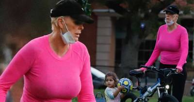 Brigitte Nielsen, 57, enjoys a bike ride with daughter Frida - www.msn.com