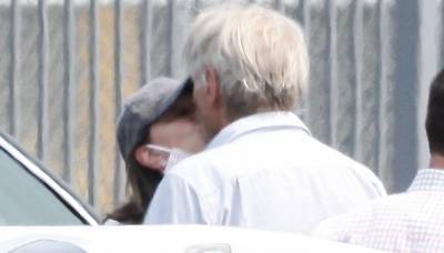 Harrison Ford Kisses Wife Calista Flockhart After Landing on Private Jet - www.justjared.com - state Massachusets - county Harrison - county Ford