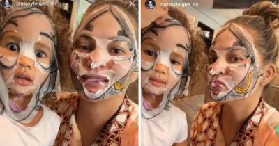 Chrissy Teigen - John Legend - Siânnise Fudge - Luke Trotman - Disney - Chrissy Teigen and daughter Luna wear adorable £3.99 Disney princess face mask in hilarious pamper session - ok.co.uk