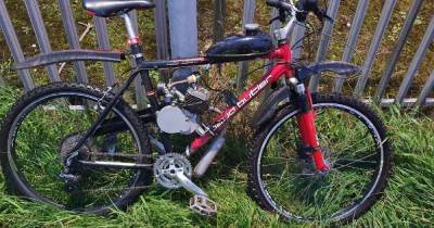 Cyclist with 80cc engine on their mountain bike failed to stop for police then fell into a bush - www.manchestereveningnews.co.uk