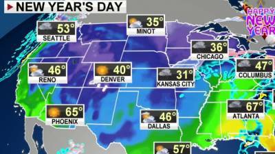 Swath of the country could see ice, snow on New Year's Day - www.foxnews.com - state Louisiana - Texas - Florida - state Maine