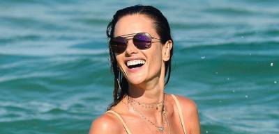Alessandra Ambrosio Splashes Around in the Ocean During Day at the Beach! - www.justjared.com - Brazil - county Ocean