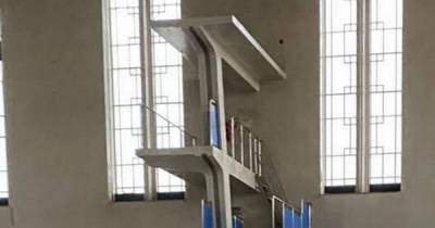 Yobs 'risk lives taking selfies' from 50ft diving board at derelict Scots swimming pool - www.dailyrecord.co.uk - Scotland - county Bath