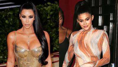 Kim Kardashian Looks Exactly Like Sis Kylie Jenner With Sleek Half Ponytail In New Pic - hollywoodlife.com