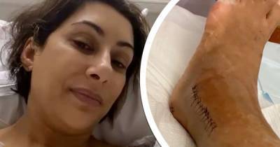 Saira Khan shows off her stitches after getting surgery on ankle - www.msn.com