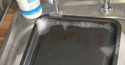 Woman gets stubborn baking tray stains out using incredible 2p hack - www.dailyrecord.co.uk