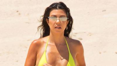 Kourtney Kardashian Quotes Drake While Sunbathing In Sexy White Tank Top Bikini Bottoms – Pic - hollywoodlife.com