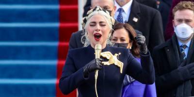Joe Biden - Kamala Harris - Lady Gaga Performs the National Anthem at Presidential Inauguration Ceremony 2021 - justjared.com - USA - Washington, area District Of Columbia - Columbia - county Banner