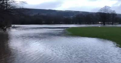 Park submerged in water after River Irwell burst its banks in Ramsbottom - www.manchestereveningnews.co.uk