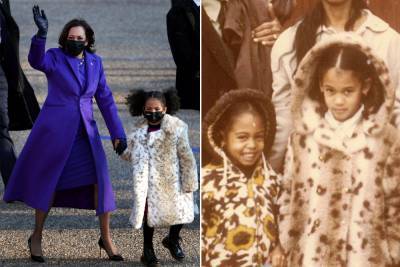 Leopard coats worn by Kamala Harris’ great-nieces named after VP - nypost.com
