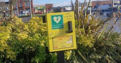 Horrific racist graffiti saying 'for whites only' daubed on life-saving defibrillator in Denton town centre - www.manchestereveningnews.co.uk - county Denton