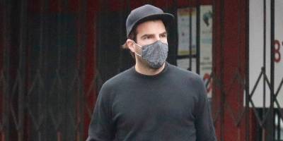 Zachary Quinto Sports All Black While Grabbing Lunch to Go - www.justjared.com