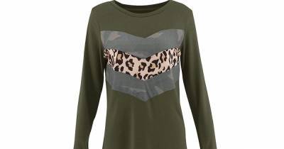 This Casual Long-Sleeve Top Combines Our Two Favorite Prints - www.usmagazine.com