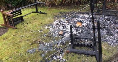 Sick thugs torch memorial benches at Scots beauty spot before dumping mountains of booze bottles - www.dailyrecord.co.uk - Scotland