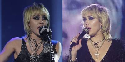 Miley Cyrus Stuns in a Shimmery, Feathered Mini Dress on 'New Year's Rockin' Eve' - www.marieclaire.com