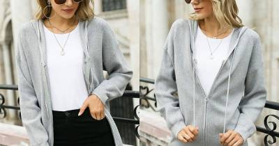 This Chic Knit Zip-Up Is So Much More Than Your Average Hoodie - www.usmagazine.com