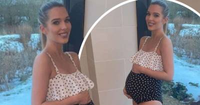 Helen Flanagan displays baby bump in dotty swimsuit for throwback snap - www.msn.com