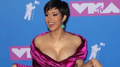 Cardi B Slays In Sexy Halter Crop Top Unbuttoned Leather Pants — See Pic - hollywoodlife.com