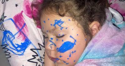 Scots boy doodles on sleeping sister but tells mum 'the blue lines just appeared' - www.dailyrecord.co.uk - Scotland