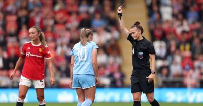 Georgia Stanway apologises after red card in Manchester derby and reveals she's been the victim of online abuse - www.manchestereveningnews.co.uk - Manchester