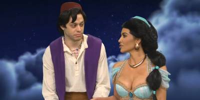 Pete Davidson & Kim Kardashian Kiss in 'Aladdin' Spoof for 'Saturday Night Live' - Watch! - www.justjared.com - county Davidson