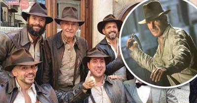 Harrison Ford, 79, poses with a group of Indiana Jones fans - www.msn.com - Indiana - county Harrison - county Ford