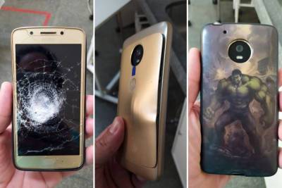 Robbery victim saved after bullet bounces off of Hulk phone case - nypost.com - Brazil