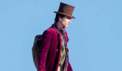 Timothee Chalamet Spotted in Full 'Wonka' Costume While Filming on the Beach - www.justjared.com