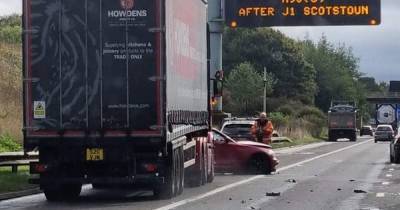 Lorry and two cars crash on M9 as emergency services rush to scene - www.dailyrecord.co.uk