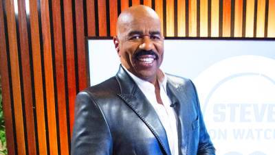 Steve Harvey Trolled For Dressing In Leather Pants Bright Blue Jacket In New Photo - hollywoodlife.com