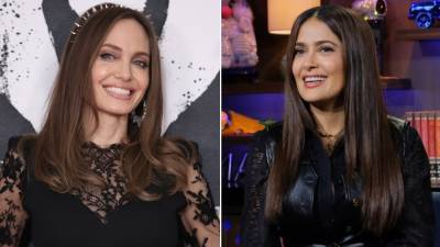 Angelina Jolie Shoves Salma Hayek's Face Into Her Birthday Cake: Watch! - www.etonline.com