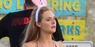 Elle Fanning Sports Bunny Ears on the Set of 'The Girl from Plainville' - www.justjared.com - state Georgia