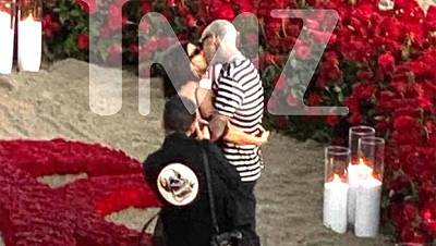 Kourtney Kardashian Travis Barker: See 1st Photos Videos Of His Romantic Proposal On The Beach - hollywoodlife.com