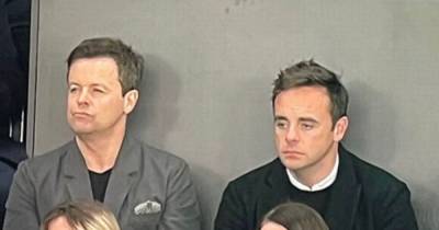 Ant and Dec fans baffled as they swap places during football match - www.ok.co.uk