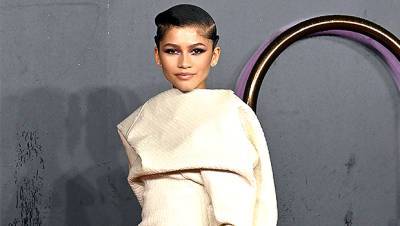 Zendaya Stuns In Gorgeous Tan Gown With Fierce Eye Makeup At ‘Dune’ London Premiere – Photos - hollywoodlife.com