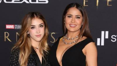 Salma Hayek Makes Rare Red Carpet Appearance With Daughter Valentina at 'Eternals' Premiere - www.etonline.com