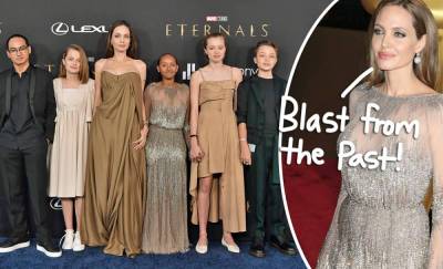 Angelina Jolie & Kids Go Vintage With 'Upcycled' Outfits For Eternals Premiere -- LOOK! - perezhilton.com