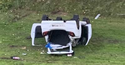 Flipped car abandoned in Scots town as cops launch probe - www.dailyrecord.co.uk - Scotland