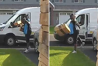 Doorbell camera captures Amazon deliveryman tossing packages like Frisbees - nypost.com - county Ramsey