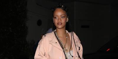 Rihanna Is Pretty in Pink While Out for Dinner in Santa Monica - www.justjared.com - Santa Monica