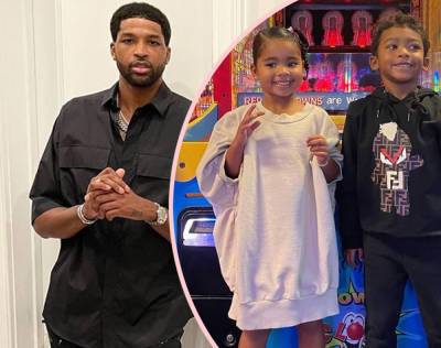 Tristan Thompson Shares Rare Photos Of Daughter True & Son Prince Together, Says They're 'Not So Little Anymore'! - perezhilton.com